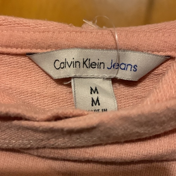 Calvin Klein Size M Pink Logo Oversized Hoodie Top - Picture 2 of 5